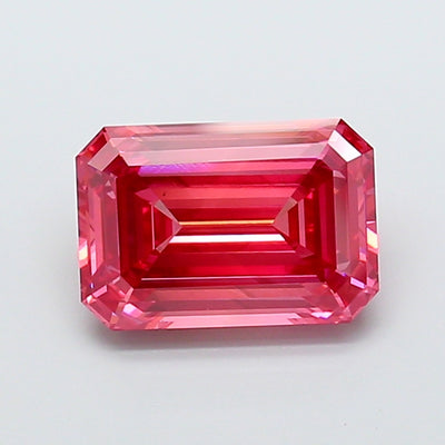 4.17 carat fancy vivid pink emerald lab grown diamond VS2 clarity