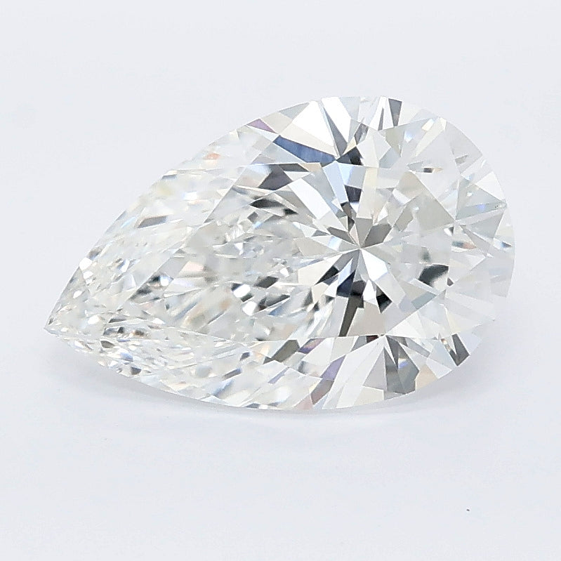 2.06 carat pear lab grown diamond E color VVS2 clarity