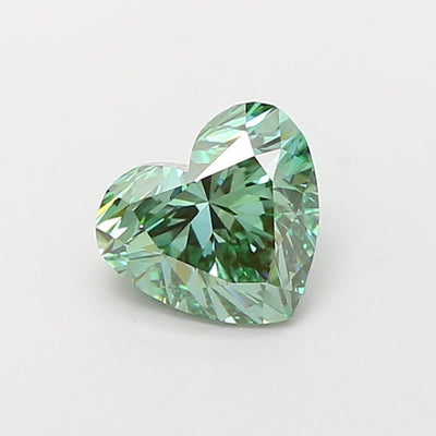 1.03 carat fancy vivid green heart lab grown diamond VVS2 clarity