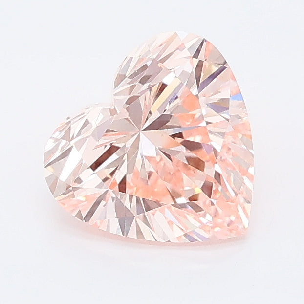 1.26 carat fancy intense pink heart lab grown diamond VVS2 clarity