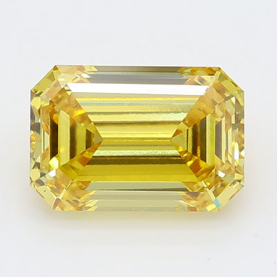 2.08 carat fancy intense yellow emerald lab grown diamond VS1 clarity
