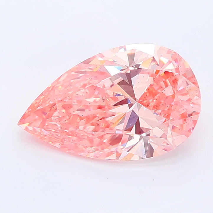 1.52 carat fancy vivid pink pear lab grown diamond SI1 clarity