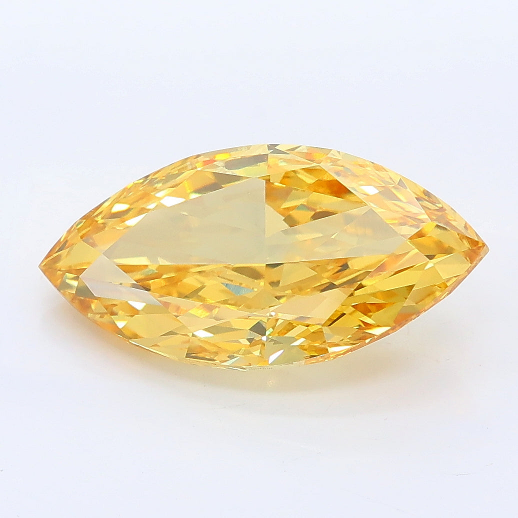 3.81 carat fancy yellow marquise lab grown diamond VS1 clarity