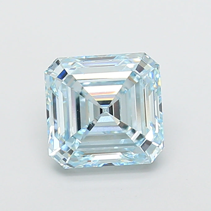 3.07 carat fancy blue asscher lab grown diamond VS1 clarity