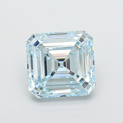 3.07 carat fancy blue asscher lab grown diamond VS1 clarity