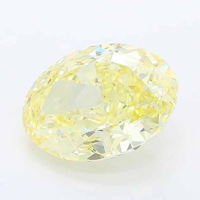 2.20 carat fancy intense yellow oval lab grown diamond VVS2 clarity