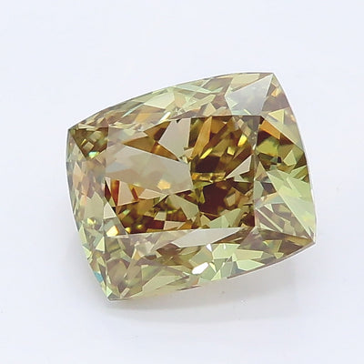 1.80 carat fancy intense green cushion lab grown diamond VVS2 clarity