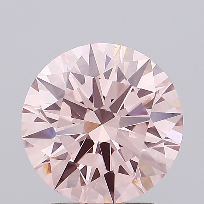 2.10 carat fancy intense pink round lab grown diamond VS1 clarity