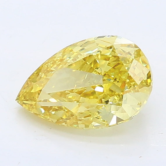 1.06 carat fancy intense yellow pear lab grown diamond VS1 clarity