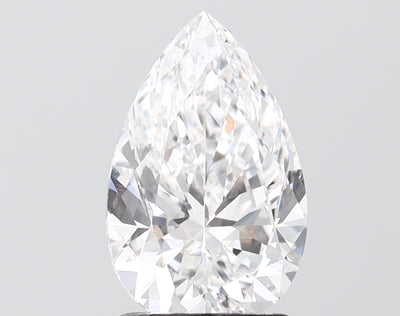 2.05 carat pear lab grown diamond E color VS1 clarity