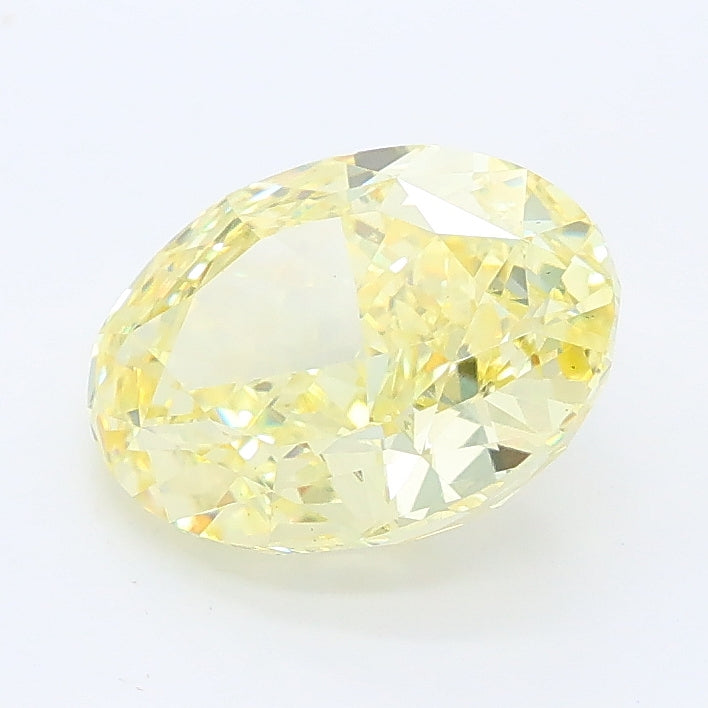2.14 carat fancy intense yellow oval lab grown diamond VS1 clarity