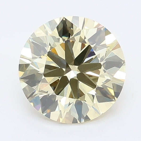 1.50 carat fancy light yellow round lab grown diamond VVS2 clarity