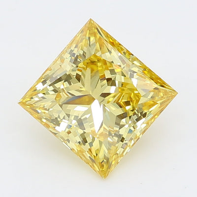 2.01 carat fancy vivid yellow princess lab grown diamond VVS2 clarity