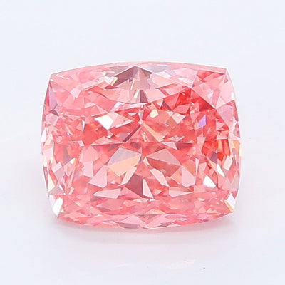 1.51 carat fancy vivid pink cushion lab grown diamond VS1 clarity