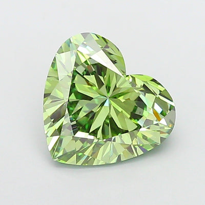 6.04 carat fancy vivid green heart lab grown diamond VVS2 clarity