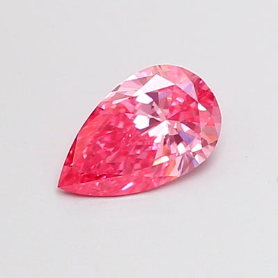 0.44 carat fancy vivid pink pear lab grown diamond VS1 clarity