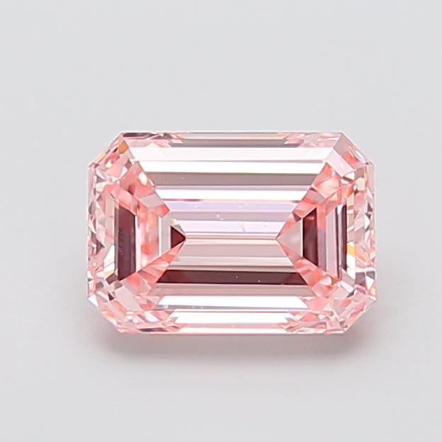 2.05 carat fancy intense pink emerald lab grown diamond VS1 clarity