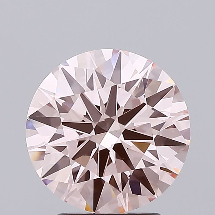 2.66 carat fancy intense pink round lab grown diamond VS1 clarity