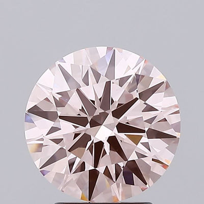 2.66 carat fancy intense pink round lab grown diamond VS1 clarity
