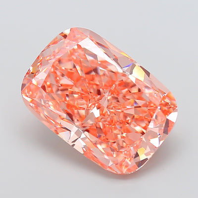 15.05 carat fancy vivid pink cushion lab grown diamond VVS2 clarity