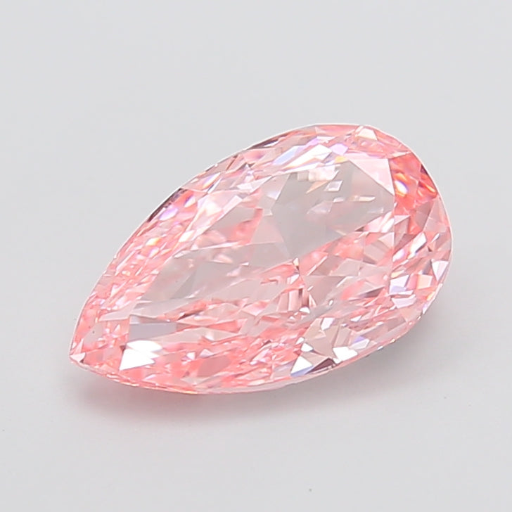3.09 carat fancy vivid pink pear lab grown diamond VS1 clarity