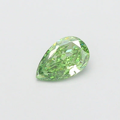 0.55 carat fancy vivid green pear lab grown diamond VVS2 clarity