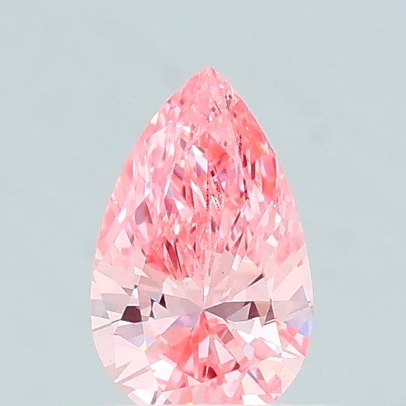 0.46 carat fancy vivid pink pear lab grown diamond VS2 clarity