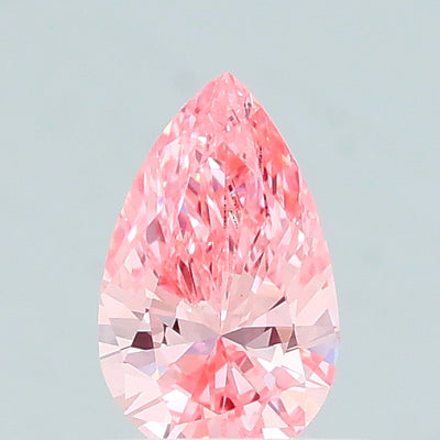 0.46 carat fancy vivid pink pear lab grown diamond VS2 clarity