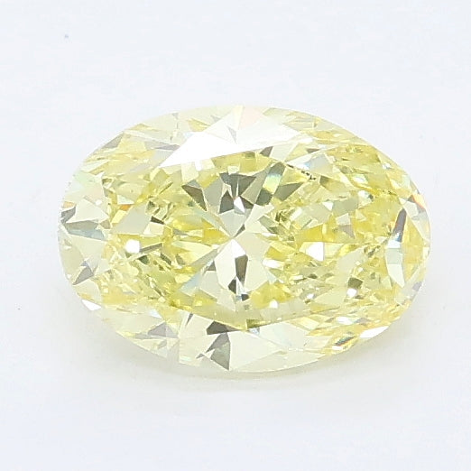 0.74 carat fancy intense yellow oval lab grown diamond VVS2 clarity