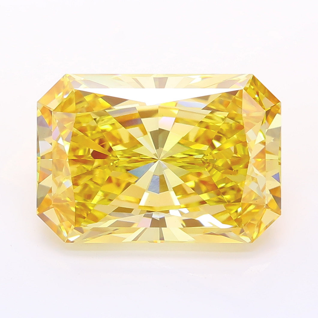 6.02 carat fancy intense yellow radiant lab grown diamond VS1 clarity