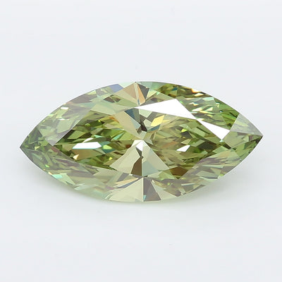 2.51 carat fancy vivid green marquise lab grown diamond VVS2 clarity