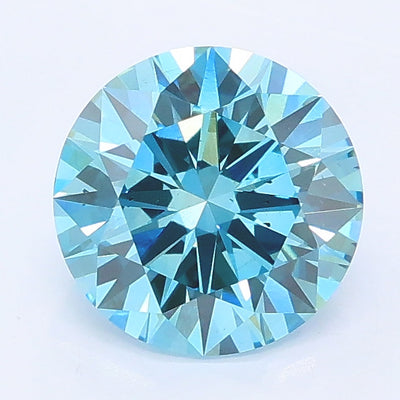 1.52 carat fancy vivid blue round lab grown diamond SI1 clarity