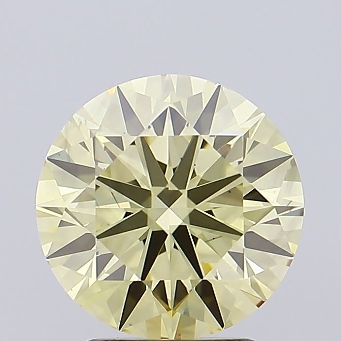 2.38 carat fancy yellow round lab grown diamond VS2 clarity