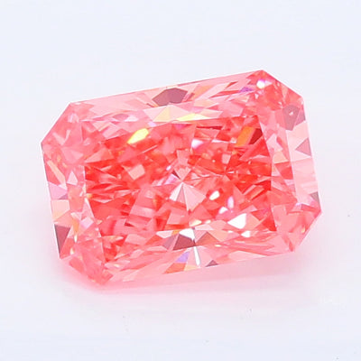 0.98 carat fancy vivid pink radiant lab grown diamond VVS2 clarity