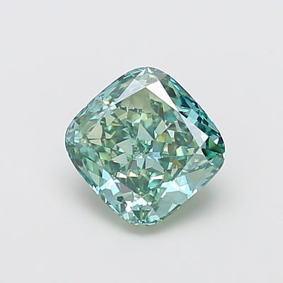2.02 carat fancy vivid green cushion lab grown diamond VS1 clarity