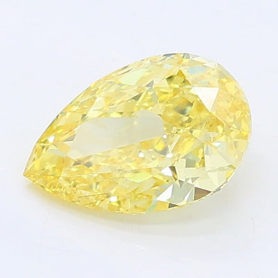 1.03 carat fancy vivid yellow pear lab grown diamond VS1 clarity