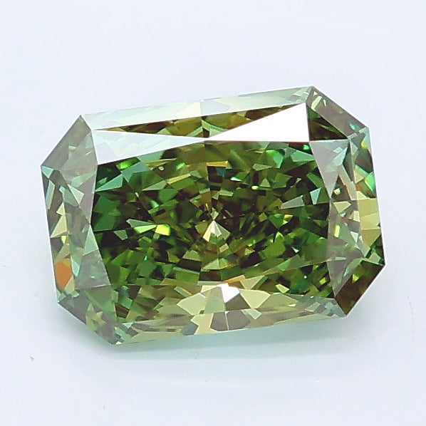 1.07 carat fancy vivid green radiant lab grown diamond VS1 clarity