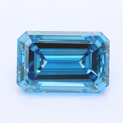 2.71 carat fancy vivid blue emerald lab grown diamond VVS2 clarity