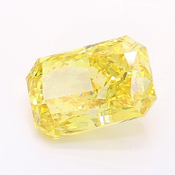 1.01 carat fancy vivid yellow radiant lab grown diamond SI1 clarity