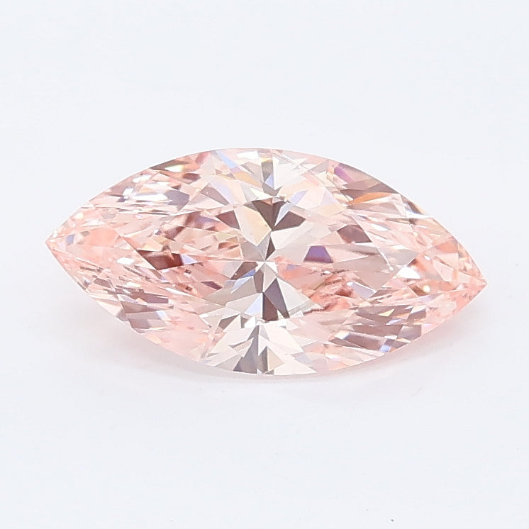 1.00 carat fancy vivid pink marquise lab grown diamond VS2 clarity