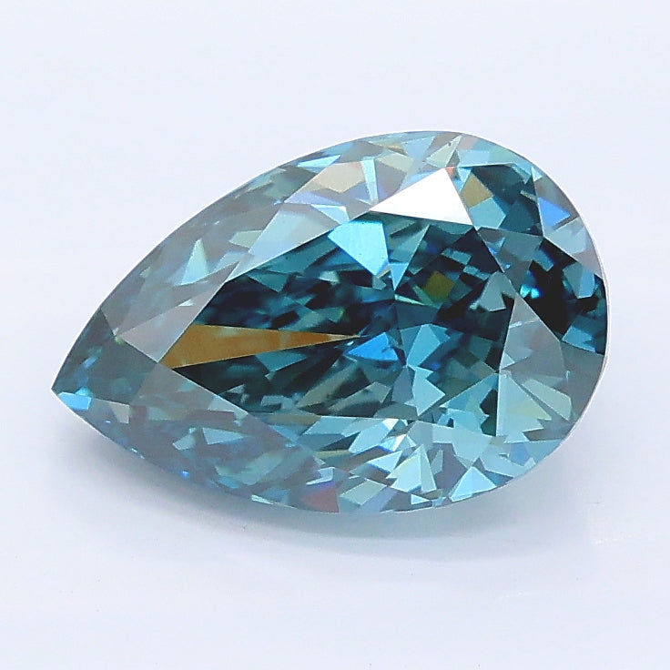 2.07 carat fancy vivid blue pear lab grown diamond VS2 clarity