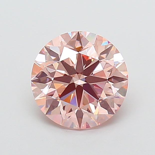 2.08 carat fancy intense pink round lab grown diamond VS1 clarity