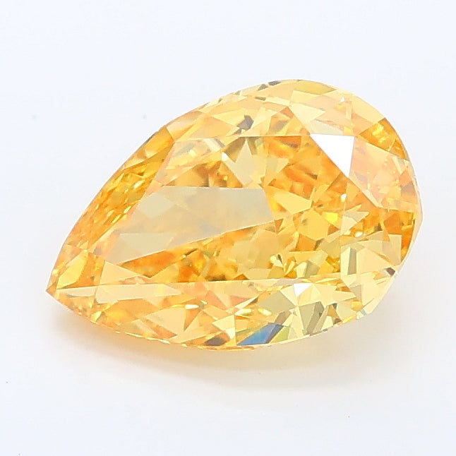 1.57 carat fancy vivid yellow pear lab grown diamond VS1 clarity