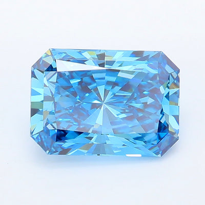 1.95 carat fancy vivid blue radiant lab grown diamond VS1 clarity