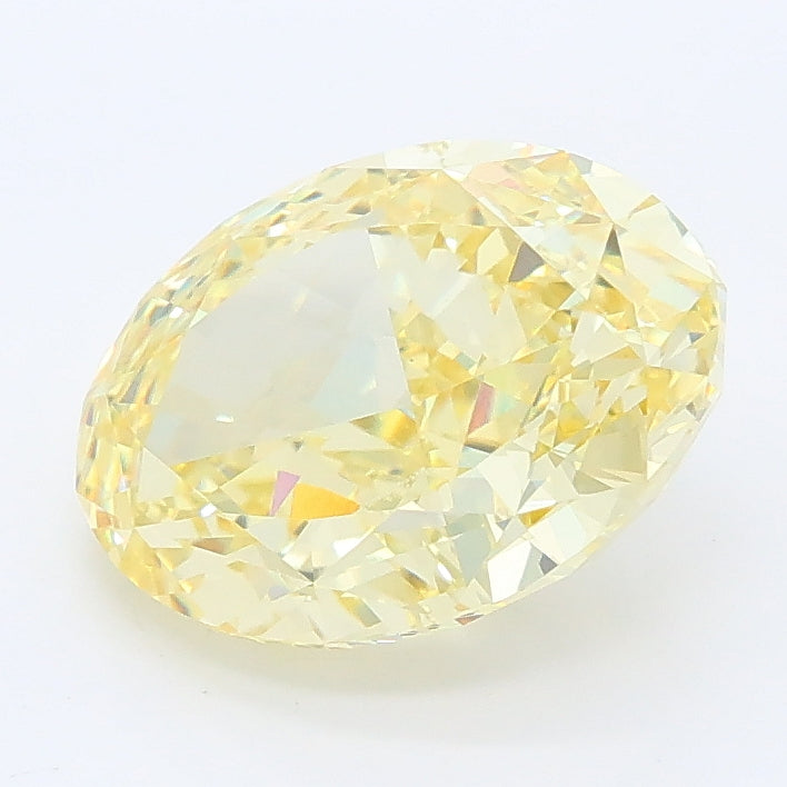 2.97 carat fancy intense yellow oval lab grown diamond VS1 clarity
