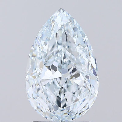 3.01 carat fancy light greenish blue pear lab grown diamond VS1 clarity