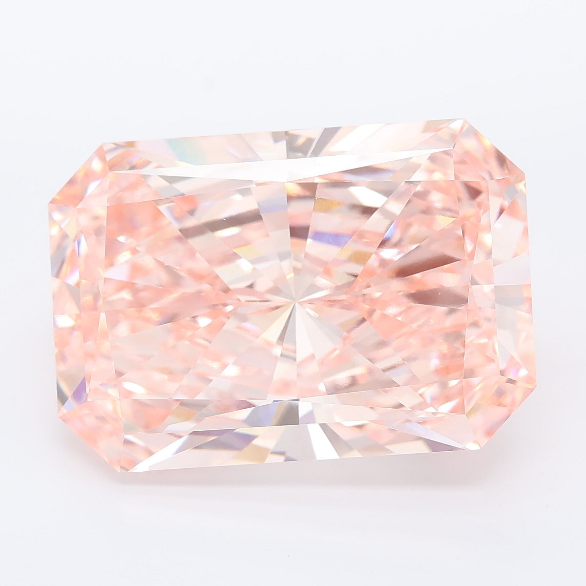 15.02 carat fancy vivid pink radiant lab grown diamond VVS2 clarity