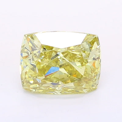 1.08 carat fancy yellow cushion lab grown diamond SI1 clarity