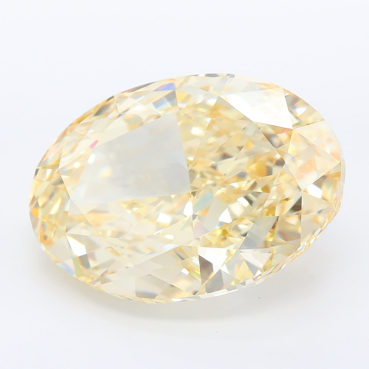 17.22 carat light brownish yellow oval lab grown diamond VVS2 clarity
