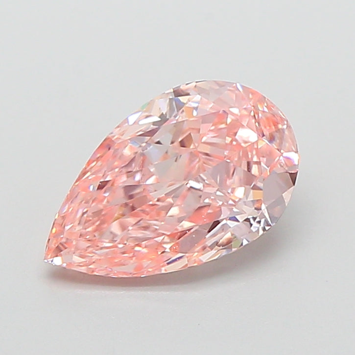 1.55 carat fancy intense pink pear lab grown diamond VVS2 clarity